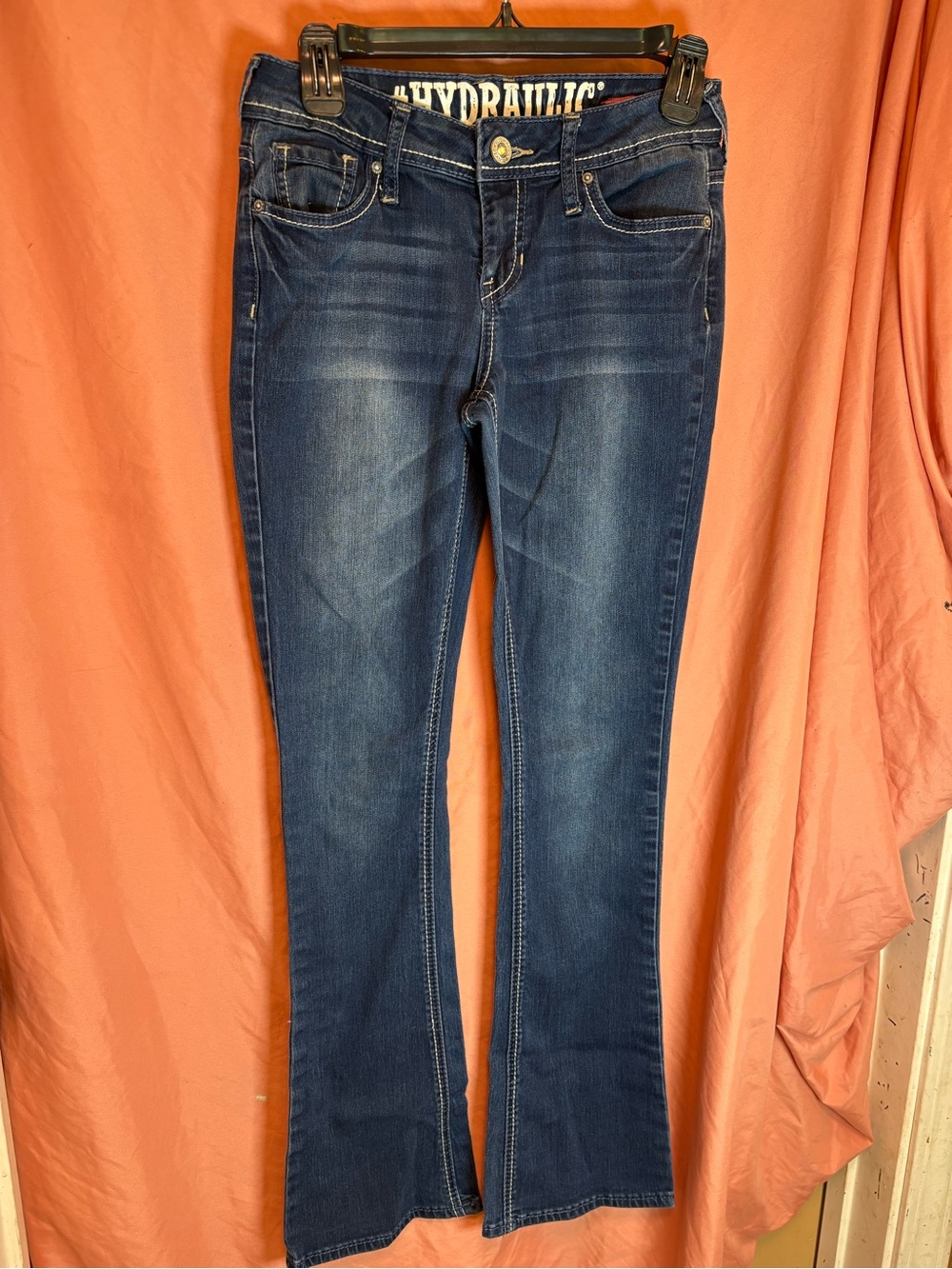 Hydraulic Lola Curvy Bootcut Jeans Juniors 5/6 Dark Wash Cute Pockets